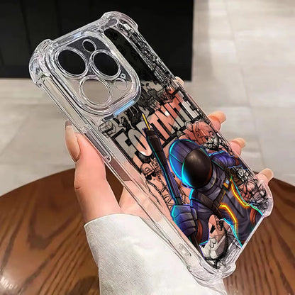 Fortnite Gaming-Handyhülle für Samsung Galaxy S26 S25 S24 S23 S22 S21 S20 Edge FE Ultra Plus 4G 5G – stoßfeste transparente TPU-Schutzhülle