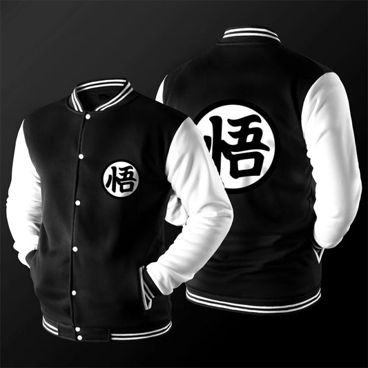 Neue japanische Anime Dragon Ball Z College-Jacke für den Herbst, lässiger Sweatshirt-Hoodie-Mantel, Marken-Baseballjacke