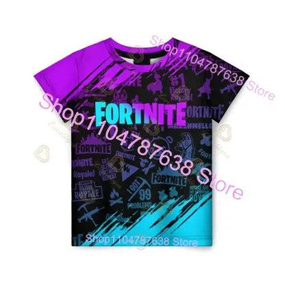 2PCS Suits F-Fortnite Victory 3D T-shirt Shorts Kids Tops Girls Boys Battle Royale Clothes Harajuku Tees Hero Children T-Shirt