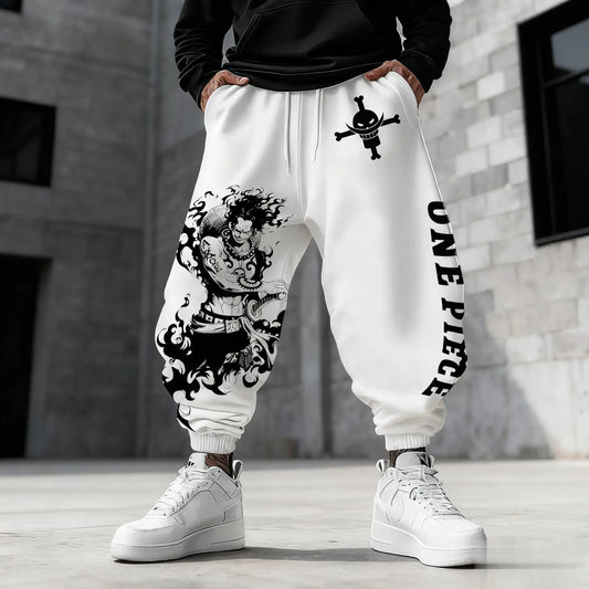 2026 One Piece Luffy Men's Sweatpants Gym Sports Pants Anime Print Loose Casual New Winter Fashion Y2K Clothes Hip Hop Trousers