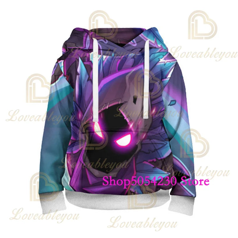 3D Printed Llama Fortnite Hoodie Battle Royale Cartoon Sweatshirts for Men And Women Game Hero Hooded Shirt for Teens