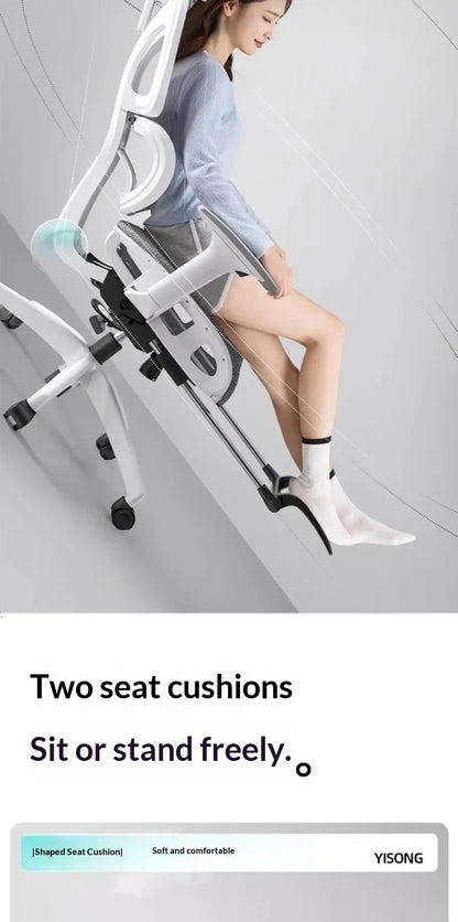 Ergonomic Study Chair High Back Office Chair with Lumbar Support, Adjustable Computer Desk Chair, Comfortable Home Work Chair with Armrests