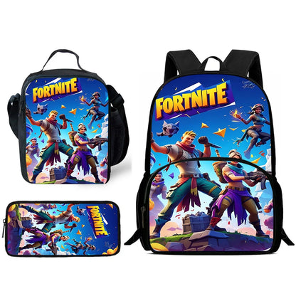 Hot Game Child Backpacks Lunch Bag Pencil Case Pupil Large Capacity School Bags Design-Fortnite For Boy Girl Best Gift