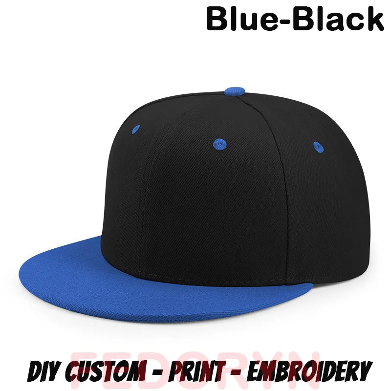 Fedoryn Custom Snapback Caps Splice Color Embroidery Hip Hop Cap for Women and Men DIY LOGO Design Print Hats Unisex Wholesale