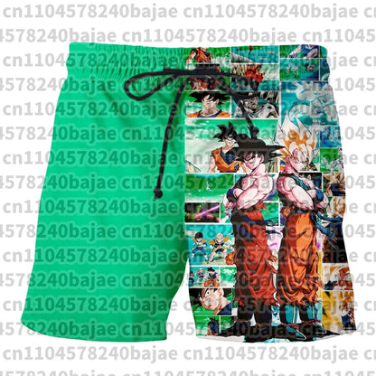 Dragon Ball 3D Print Shorts 2026 Japanese Anime Breathable Quick-Dry Sport Pants Retro Y2K Hip Hop Summer Men's Beach Shorts