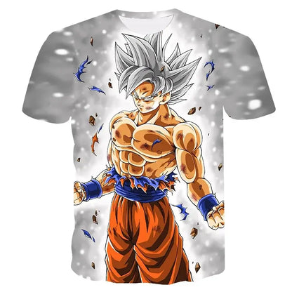 Dragon Ball Goku Cosplay T Shirts Super Saiyan Boys Kids Clothes Short Sleeve T-shirt White Black Orange Breathable Jersey, produit gaming premium Fraquane, équipement gamer