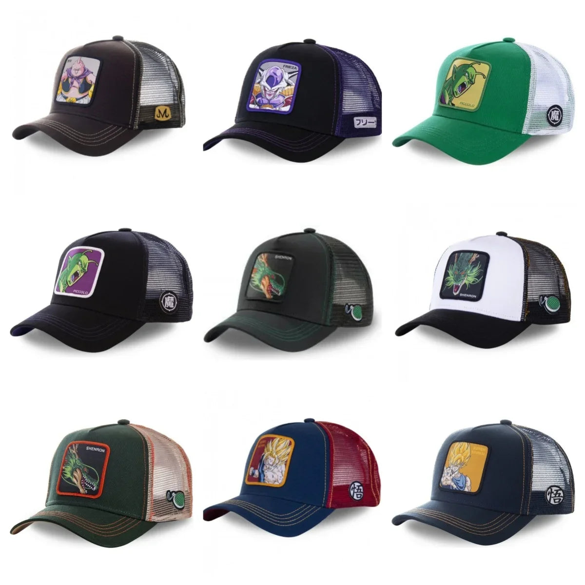 Kapa Dragon Ball Son Goku, bejzbolska kapa, poletna potovalna kapa s ščitkom, moška kapa z vezenjem, hip-hop kapa s ščitkom proti soncu, nastavljiva kapa v stilu »trucker«, mrežasta kapa