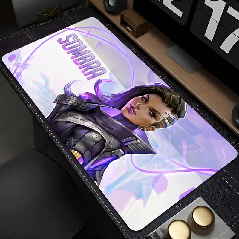Mouse Pad PC Overwatch Sombra Sexy Mousepad Laptop Purple Kawaii Anime Girl Keyboard Pad Gaming Accessories Gamer Desk Mouse Mat