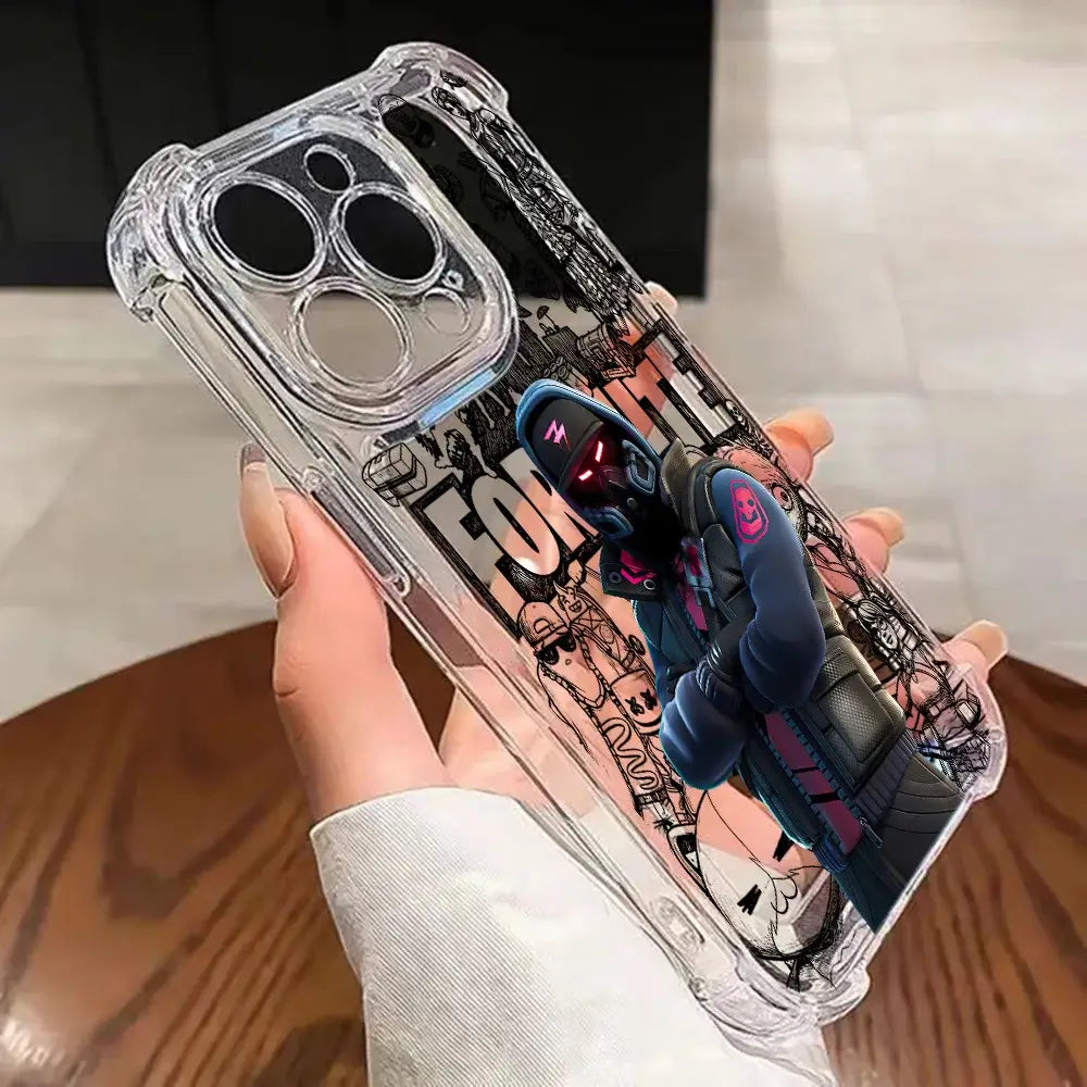 Fortnite Gaming-Handyhülle für Samsung Galaxy S26 S25 S24 S23 S22 S21 S20 Edge FE Ultra Plus 4G 5G – stoßfeste transparente TPU-Schutzhülle