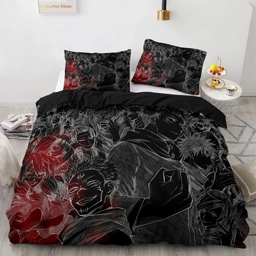 Anime Jujutsu Kaisen Satoru Gojo Bedding Set Boys Girls Twin Queen Size Duvet Cover Pillowcase Bed Kids Adult Home Textile