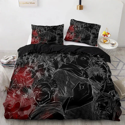 Anime Jujutsu Kaisen Satoru Gojo Bedding Set Boys Girls Twin Queen Size Duvet Cover Pillowcase Bed Kids Adult Home Textile