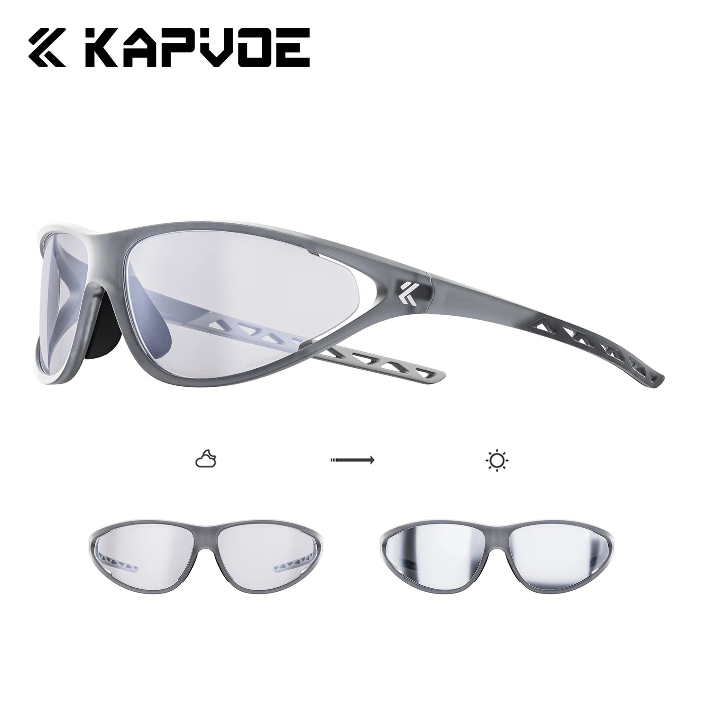 Kapvoe Hiking Sunglasses Camping Fashion Sunglasses for Men Photochromic Cycling Glasses MTB Bike Goggles Fishing Eyewear Sports