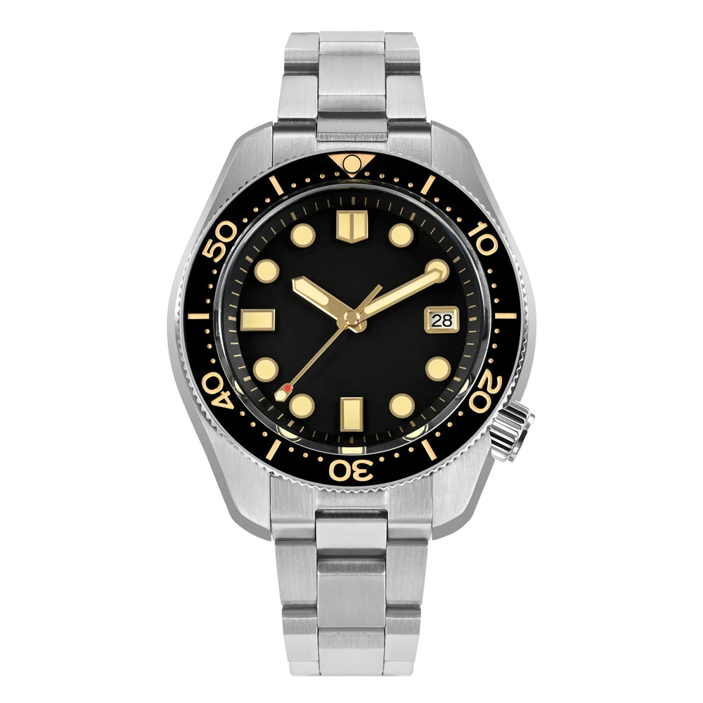 San Martin 44mm Men's Diver Watch Vintage MM300 Gilt Dial Sport NH35 Automatic Mechanical Sapphire Waterproof 300M C3 Lume SN0087