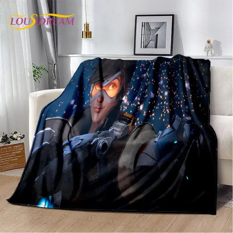 Overwatch Game Gamer DVA  Reaper Soft Plush Blanket,Flannel Blanket Throw Blanket for Living Room Bedroom Bed Sofa Picnic Kid 3D
