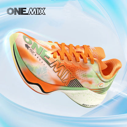 ONEMIX Nowe buty do biegania maratońskiego z podeszwą z nylonu i włókna węglowego – amortyzujące, profesjonalne, zapewniające stabilne wsparcie, ultralekkie, z doskonałym odbiciem