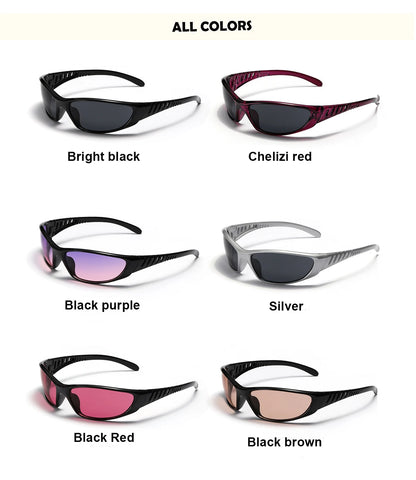 Y2K Silver Sunglasses Color Hollowed Out Future Sense Of Technology Hot Girls Net Red Sunglasses Women Sunglasses Trendy Men