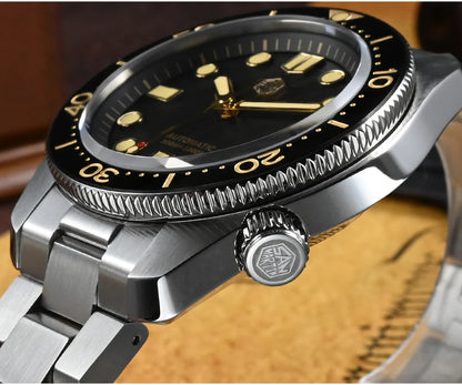 San Martin 44mm Men's Diver Watch Vintage MM300 Gilt Dial Sport NH35 Automatic Mechanical Sapphire Waterproof 300M C3 Lume SN0087