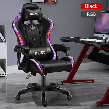 RGB Gaming Chair Ergonomic Computer Chair with Massage Function, Reclining Office Chair, Swivel Gamer Chair with Adjustable Height and Armrests
