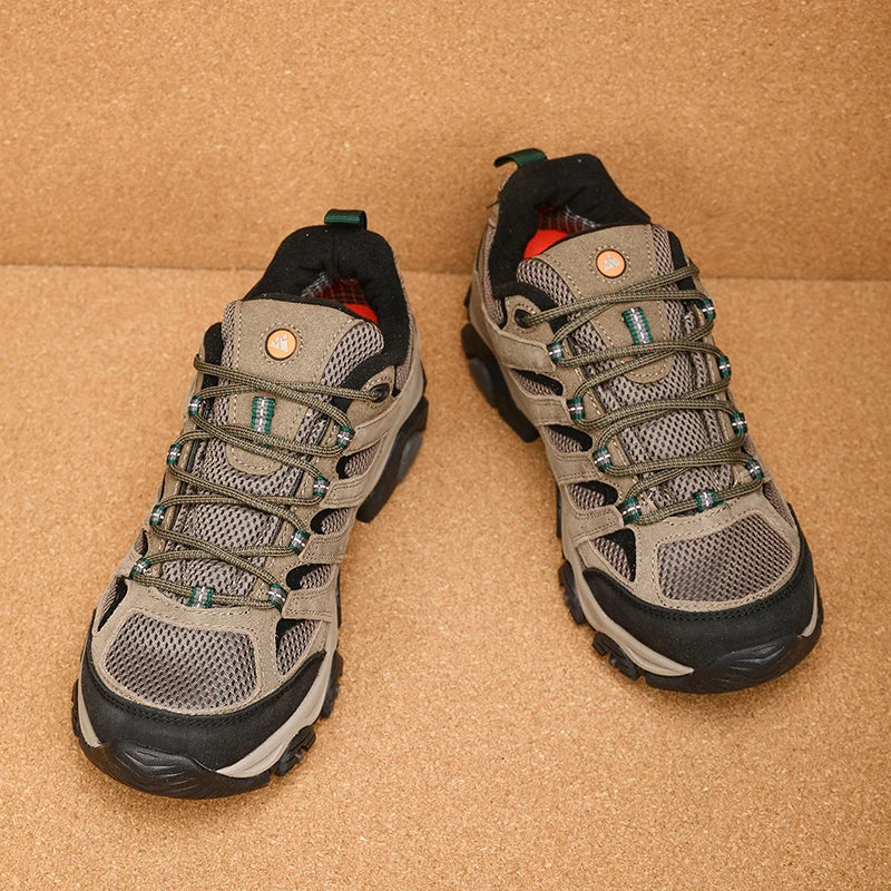 HIKEUP Hiking Shoes for Men, Designer Climbing Trekking Sneakers, Leather Outdoor Sports Work Shoes, Running Shoes