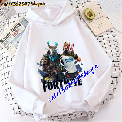 FORTNITED Children Long-sleeved Girls Boy Streetwear Boys Baby Hoodies Pullover Sweatshirt Anime Fashion Kid Clothing Tops Gift