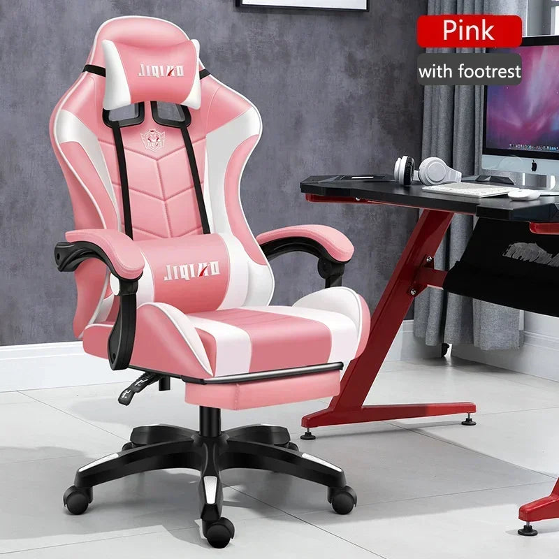 RGB Gaming Chair Ergonomic Computer Chair with Massage Function, Reclining Office Chair, Swivel Gamer Chair with Adjustable Height and Armrests