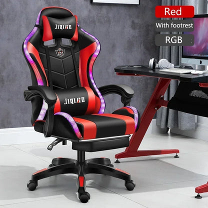 RGB Gaming Chair Ergonomic Computer Chair with Massage Function, Reclining Office Chair, Swivel Gamer Chair with Adjustable Height and Armrests