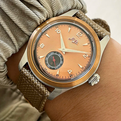 Merkur Watch Salmon Dial Watch NEW Vintage Watches Handwind Mechanical Watch for Men Bronze watch case Relogio Masculino 38mm