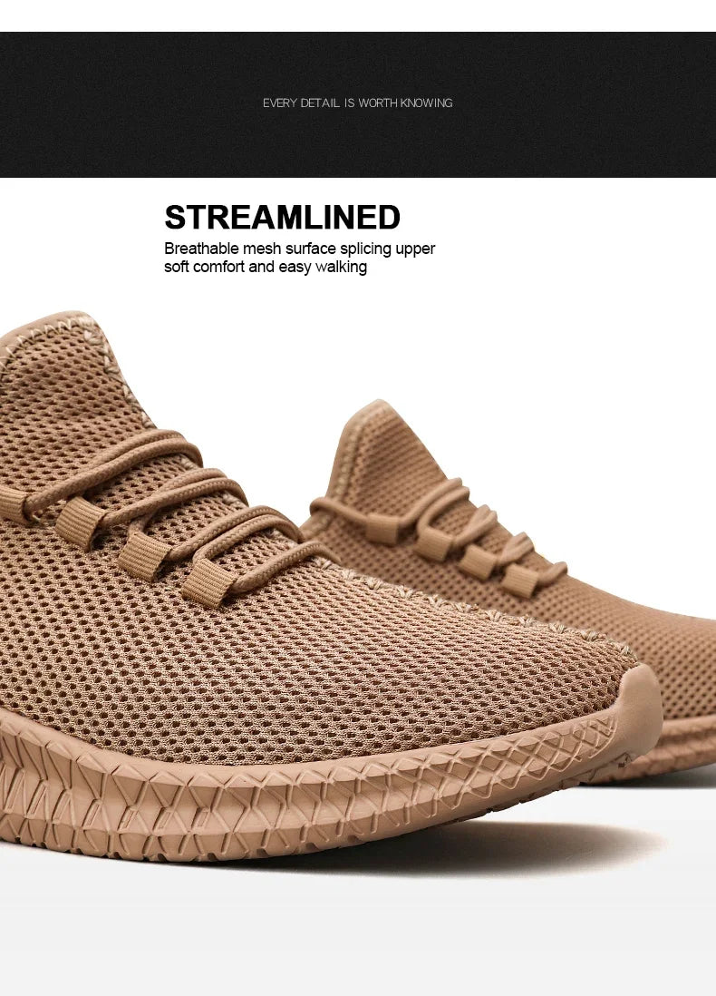 Zapatillas deportivas informales antideslizantes para hombre, transpirables, para correr al aire libre, entrenar, hacer senderismo y practicar deportes; zapatillas con cordones de tejido de punto para actividades al aire libre