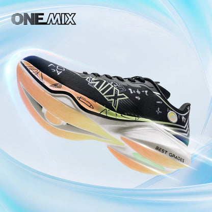 ONEMIX Nowe buty do biegania maratońskiego z podeszwą z nylonu i włókna węglowego – amortyzujące, profesjonalne, zapewniające stabilne wsparcie, ultralekkie, z doskonałym odbiciem