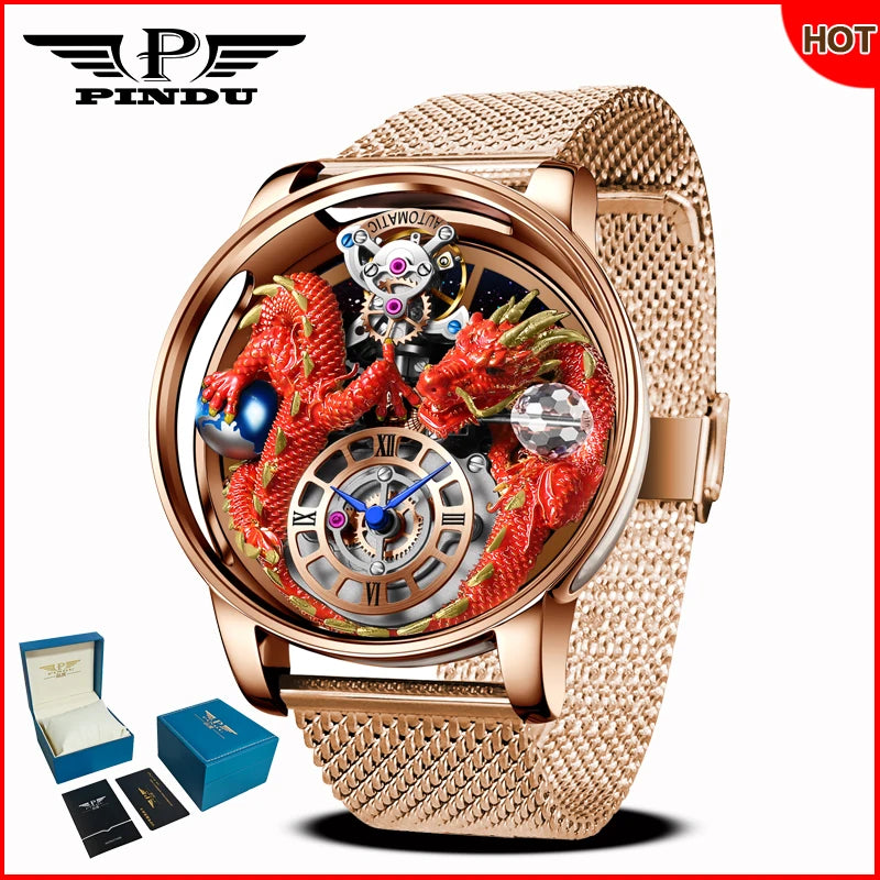 PINDU Design 2025 NEW Men's Watch Diamond Tourbillion Top Brand Luxury Astronomia Quartz Watch Men's Sapphire Glass Waterproof Watch