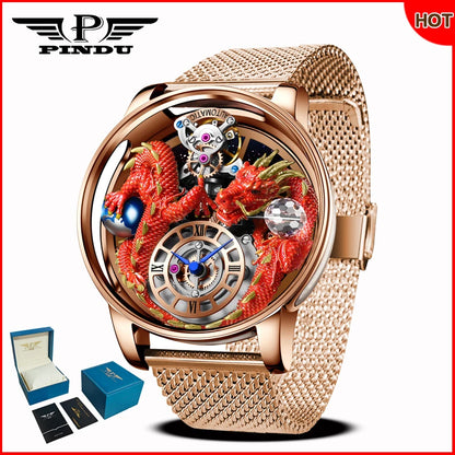 PINDU Design 2025 NEW Men's Watch Diamond Tourbillion Top Brand Luxury Astronomia Quartz Watch Men's Sapphire Glass Waterproof Watch