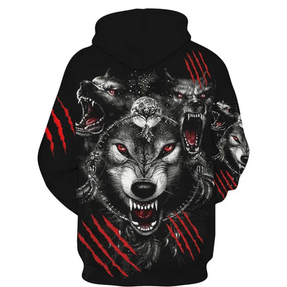Cool 3D Wolf Printed Zipper Hoodies Fashion Men/Women Streetwear Hooded Jacket Coat Unisex Casual Hip Hop Pullover Sweatshirts