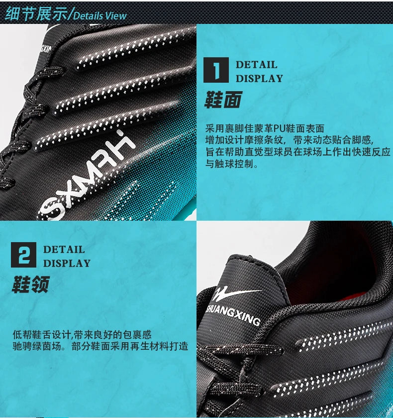 Double Star Adult Youth AG Soccer Cleats Non Slip Durable Artificial Natural Grass Football Shoes for Training Match Men Women