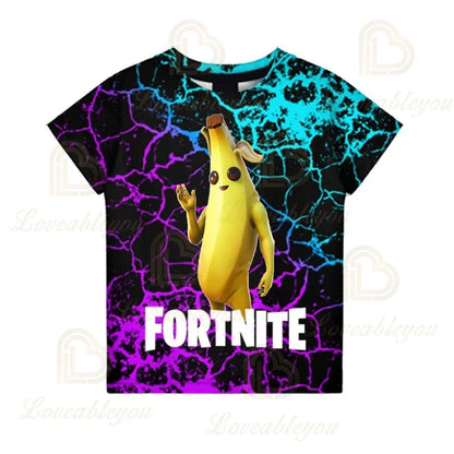 Fortnite Victory Royale Ninja Fashion 3D -T-paidat, kesäiset lyhythihaiset lastenvaatteet, sarjakuvapainatus, vauvanvaatteet, lasten T-paita