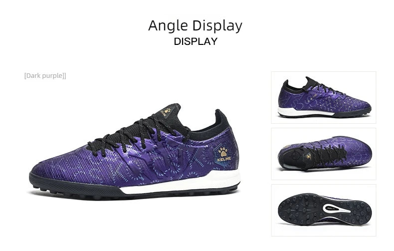 KELME Adult Football Shoes Men's Disease Electric 3.0 Short Spikes MG Professional Match Training Shoes Breathable