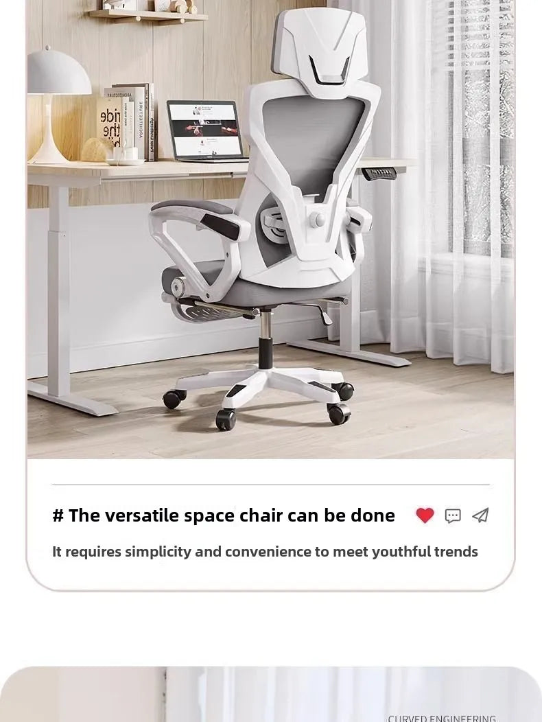 Ergonomic Computer Chair Home Office Chair with Reclining Seat, Comfortable Gaming Chair, Adjustable Desk Chair for Students & Workspaces