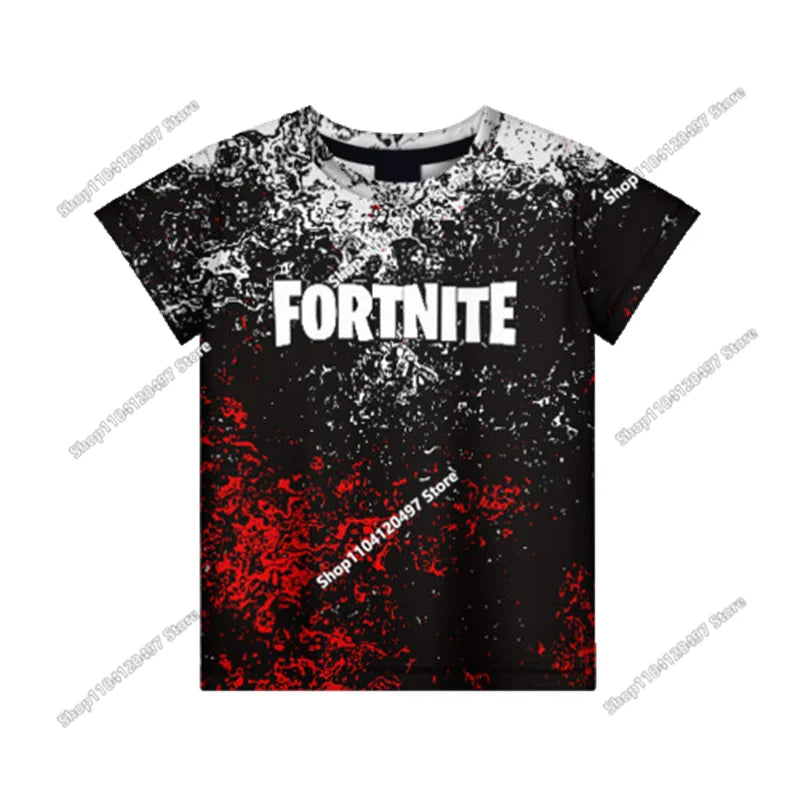 Fortnite Adult Children's Clothing 3D Digital Printing Loose Large Size Short-sleeved T-shirt Kids Summer Tee Tops