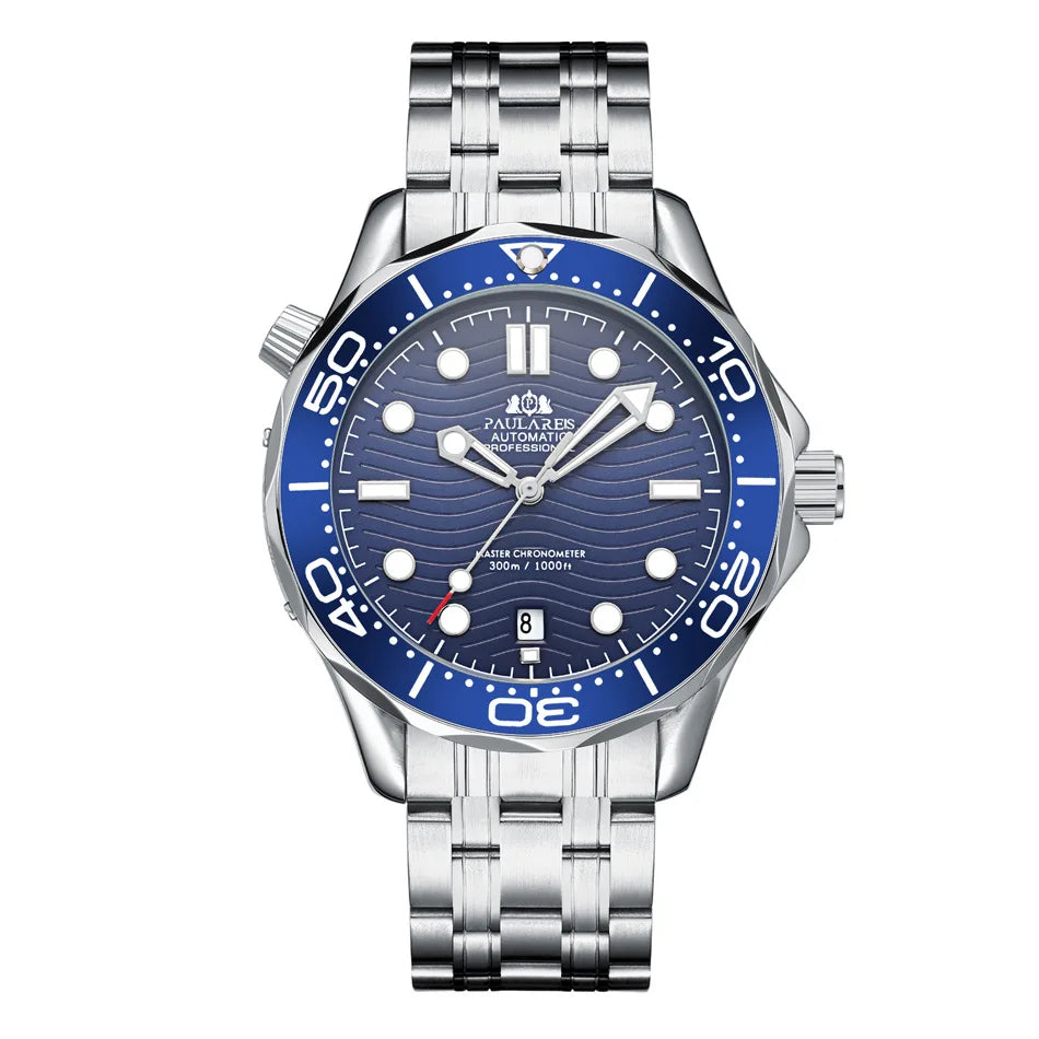 Luxury Automatic Watch for Men Stainless Steel Waterproof Calendar Mechanical Watches Fashion Casual Mens Watches Reloj Hombre