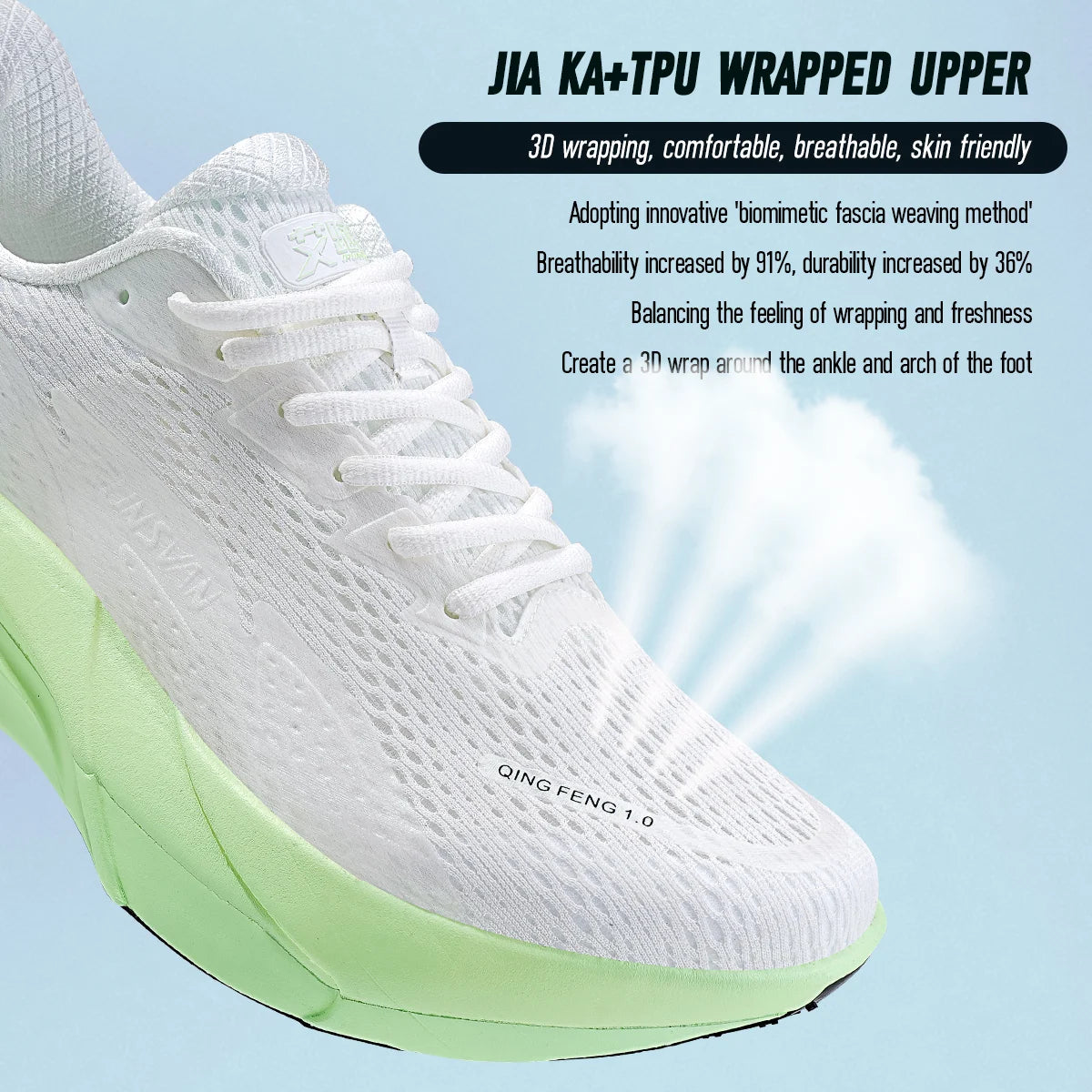 IRUNSVAN anglies pluošto sportiniai bateliai, bėgimo bateliai pradedantiesiems ir pažengusiems, kvėpuojantys ir patogūs, su storu padu, treniruočių bateliai, unisex, 130