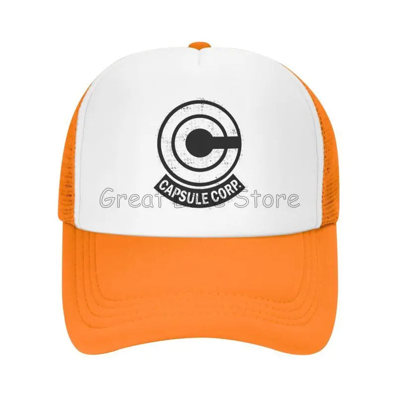 Capsule Corp Mesh-Baseballkappen Unisex-Hip-Hop-Trucker-Cap Anime DBZ Dad-Cap Verstellbare Rennkappe Sommer-Trucker-Snapback-Kappen