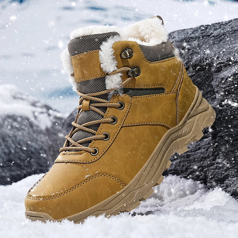 Men's Boots 2025 New Winter Slippers Warm Men Shoes Waterproof Non-Slip Plush Sneakers Male Tennis Shoes Boots Men Sneakers Winter