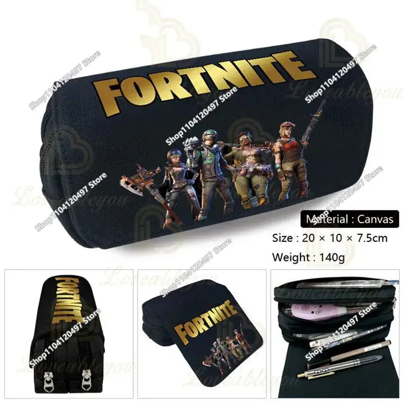Victory Royale Student Boys Girls Fortnited Capacity Stationery PencilCase Peely Llama Hero Children's Pen Box Kids Teen Bags