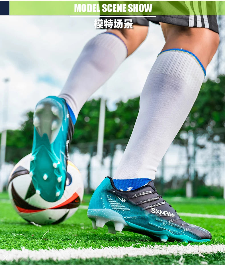 Double Star Adult Youth AG Soccer Cleats Non Slip Durable Artificial Natural Grass Football Shoes for Training Match Men Women
