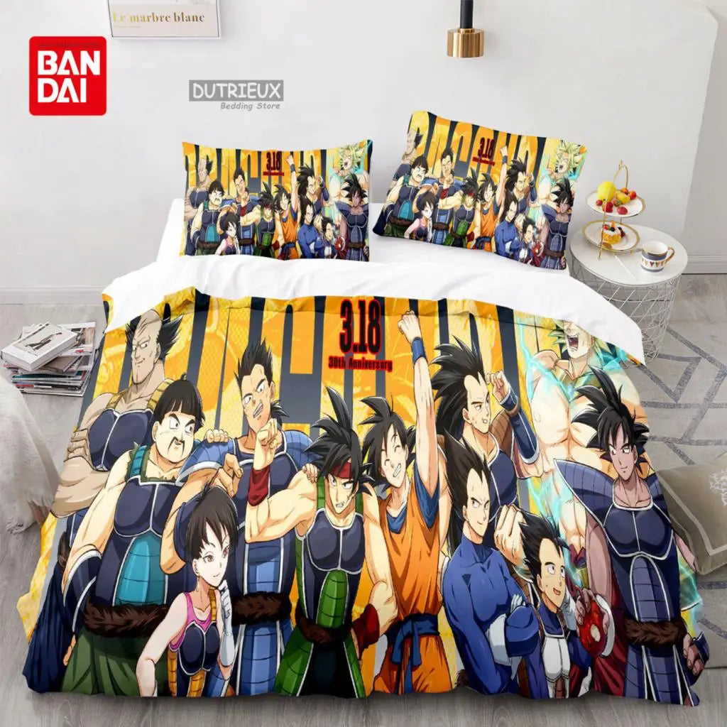 Japanese Anime Dragon Ball Duvet Cover Goku Bedding Sets For Boys Kids Teens Quilt Cover Pillowcases Children Christmas Gift