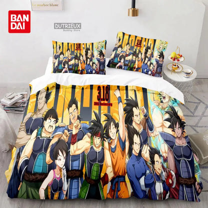 Japanese Anime Dragon Ball Duvet Cover Goku Bedding Sets For Boys Kids Teens Quilt Cover Pillowcases Children Christmas Gift