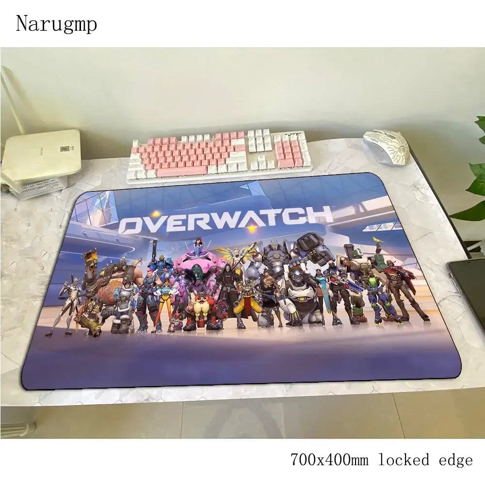 Overwatch-Mauspad 700x400x3mm, Gaming-Mauspad im Anime-Stil, personalisierte Schreibtischunterlage fürs Büro, Notebook-Desk-Mat, Geschenk für Jungen, Padmouse für PC-Gamer