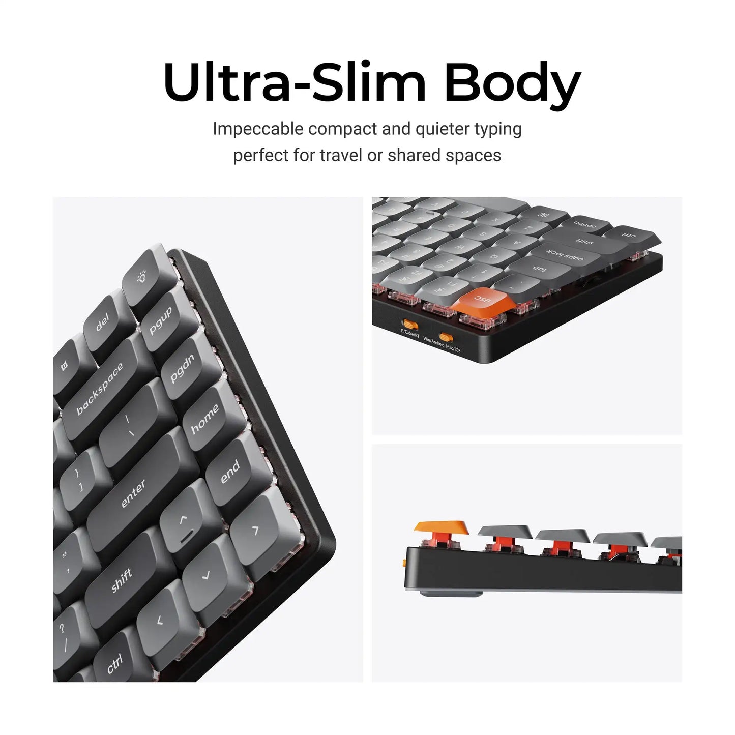 Keychron K3 Max QMK/VIA Ultra-Slim Wireless Custom Mechanical Keyboard Low Profile Gateron Switch Double-Shot PBT Keycap