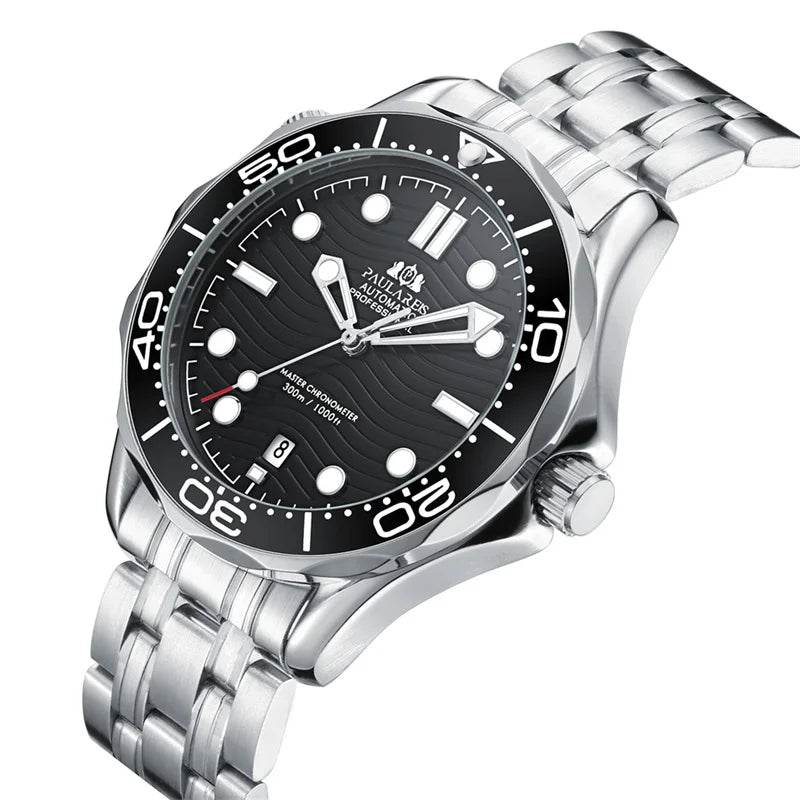 Luxury Automatic Watch for Men Stainless Steel Waterproof Calendar Mechanical Watches Fashion Casual Mens Watches Reloj Hombre
