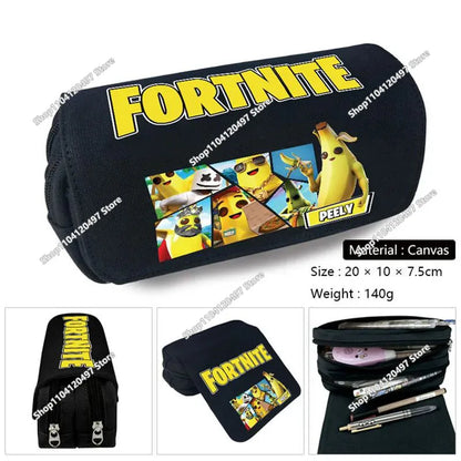 Victory Royale Student Boys Girls Fortnited Capacity Stationery PencilCase Peely Llama Hero Children's Pen Box Kids Teen Bags