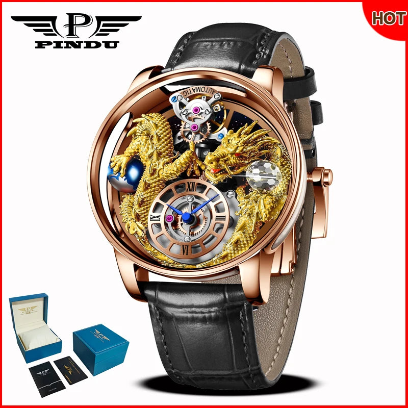 PINDU Design 2025 NEW Men's Watch Diamond Tourbillion Top Brand Luxury Astronomia Quartz Watch Men's Sapphire Glass Waterproof Watch
